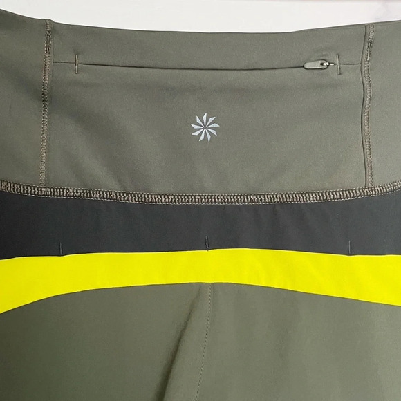 Athleta Running Free Shorts 3.5” Green Yellow Colorblock - Picture 7 of 10